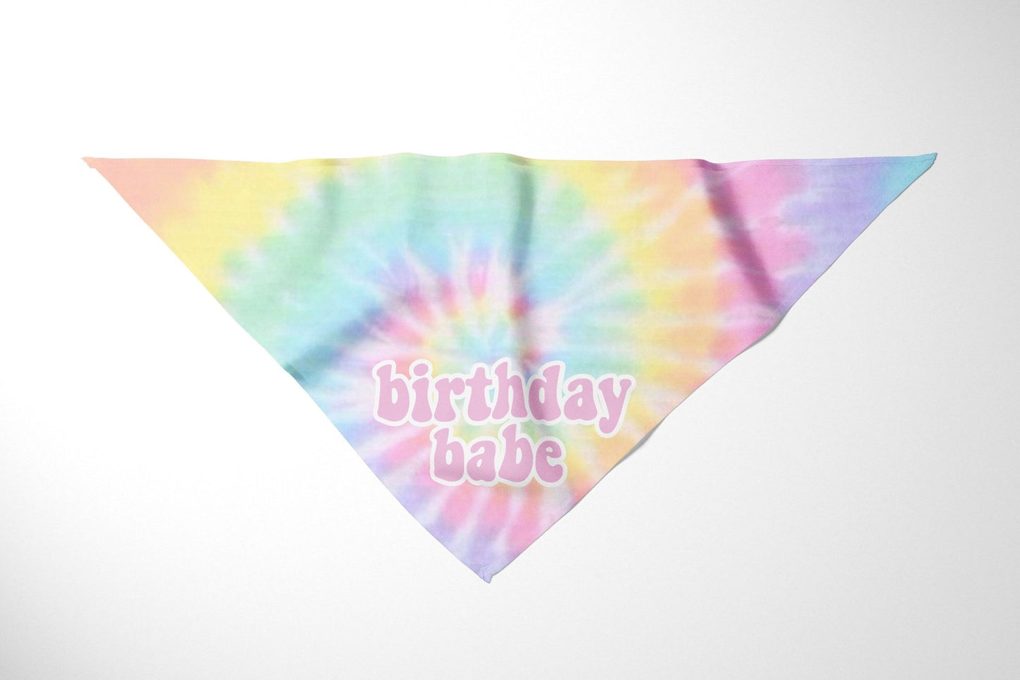 Birthday Babe Tie Dye Dog Birthday Bandana Dog Birthday Party Scarf - Squishy Cheeks