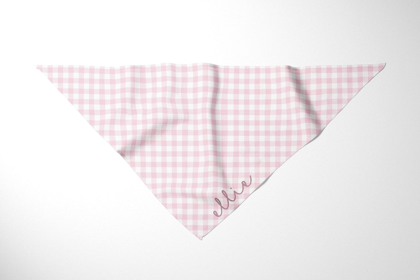 Blue Plaid Custom Boy Dog Bandana With Name Personalized Gingham Dog Scarf - Squishy Cheeks