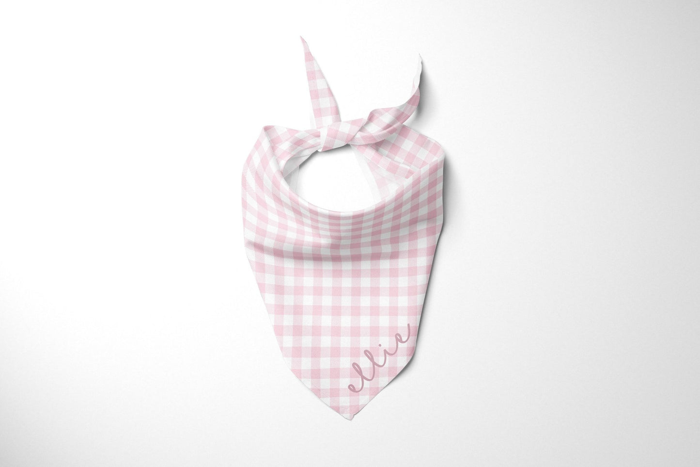 Blue Plaid Custom Boy Dog Bandana With Name Personalized Gingham Dog Scarf - Squishy Cheeks