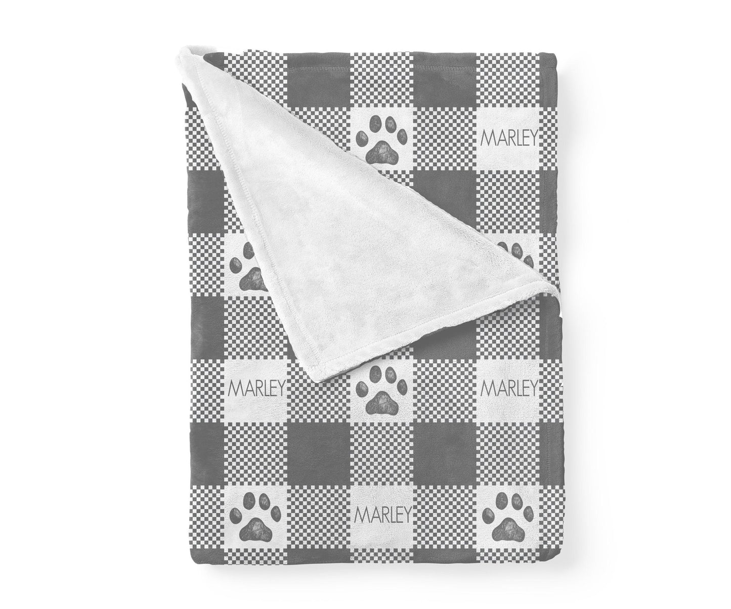 Checkered Dog Blanket Personalized Dog Blanket Custom Pet Blanket Crate Blanket - Squishy Cheeks