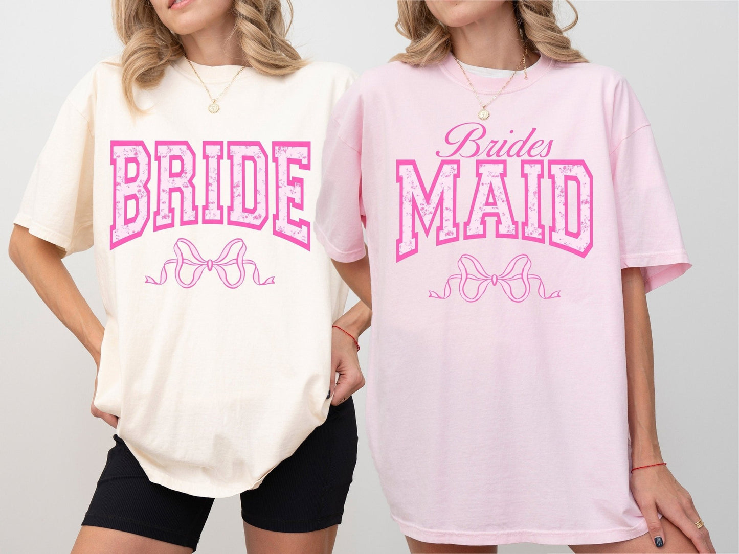 Coquette Bride Bridesmaid Matching Bachelorette Party Shirts, Preppy Bow Bride Shirt - Squishy Cheeks