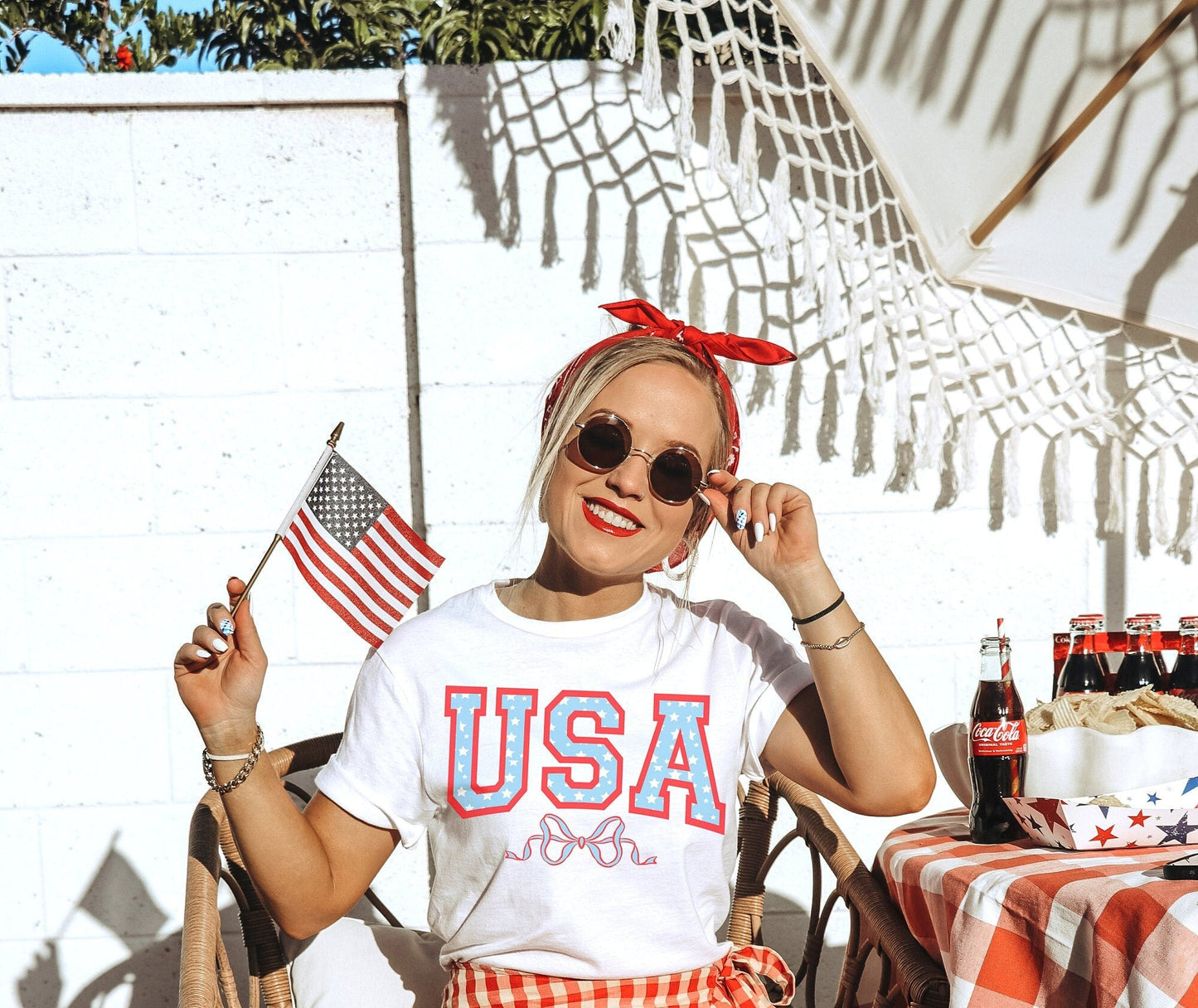 Coquette USA 4th of July Patriotic Shirt, USA Bow Coquette Patriotic Sweatshirt - Squishy Cheeks