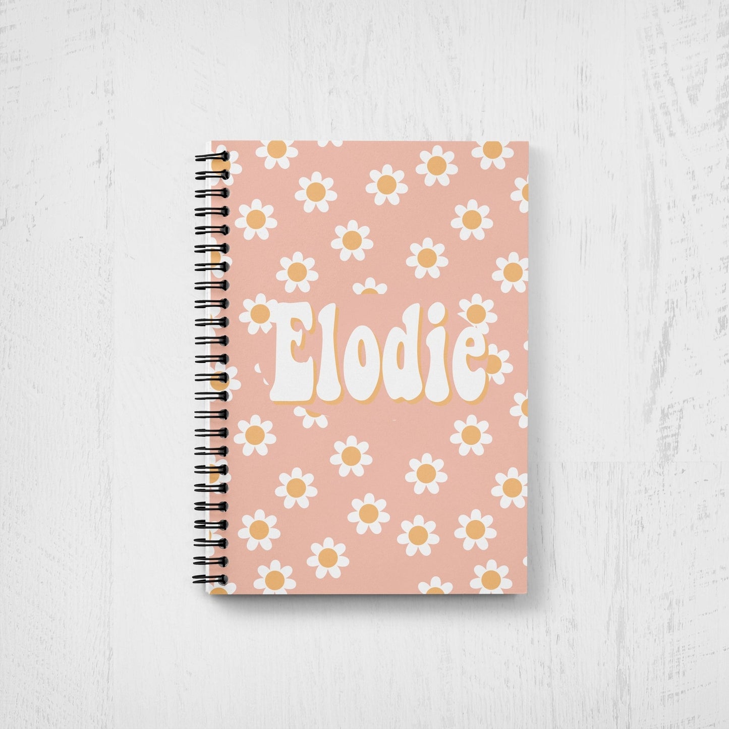 Daisy Print Custom Name Notebook Girls Personalized Daisy Notebook School Supplies - Squishy Cheeks