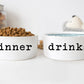 Dog Food and Water Bowls: Ceramic Funny Dinner and Drinks Pet Bowls, 2 Sizes - Squishy Cheeks