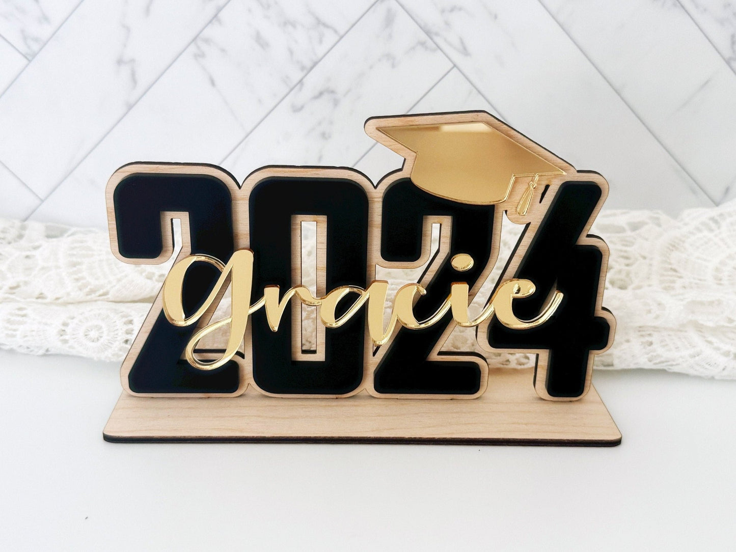 Gift for Graduate, Grad Sign, 2024 Grad Gift, Choose your Colors - Squishy Cheeks