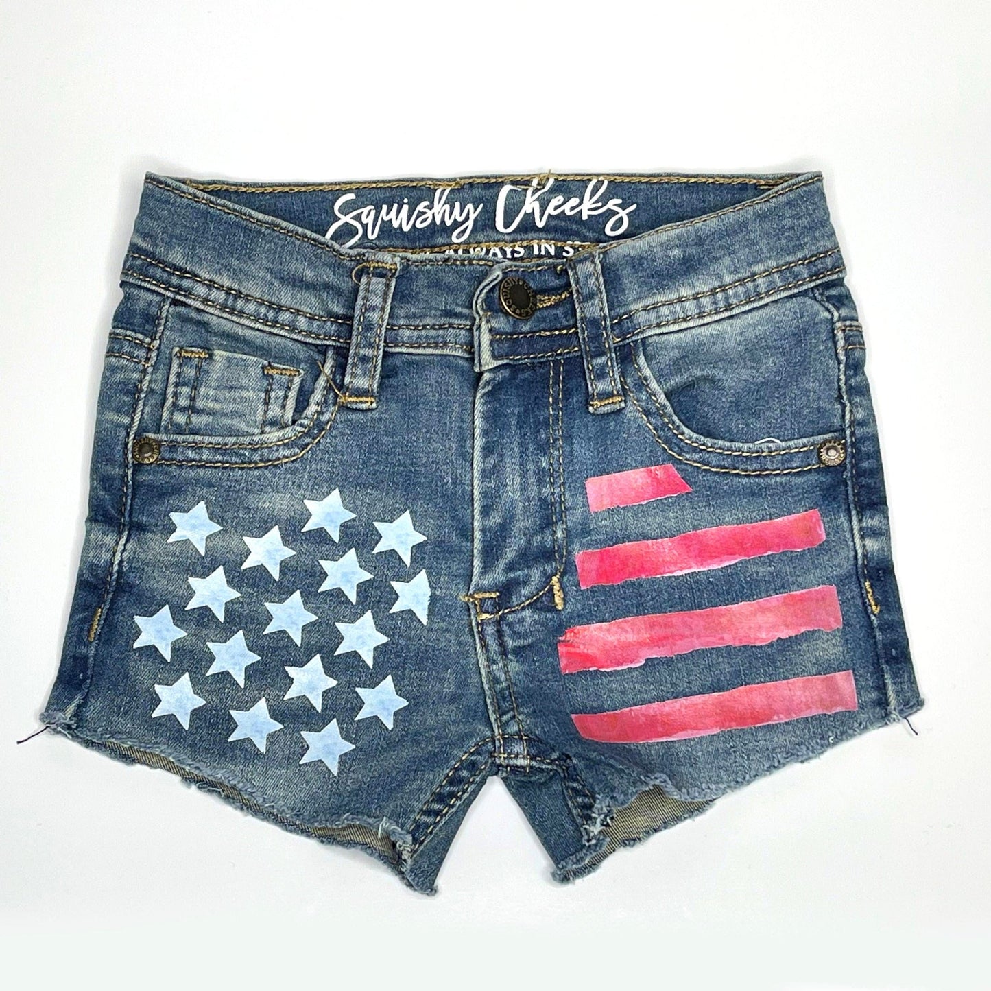 Girls American Girly Coquette 4th of July Outfit Red White Blue Leotard Patriotic Shirt Fourth of July Baby Girl - Squishy Cheeks