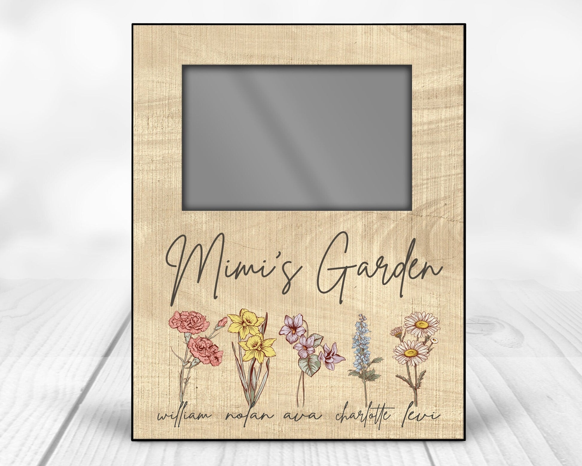 Grandmas Garden Birth Month Flowers Personalized Mothers Day Gift from Grandchildren - Squishy Cheeks