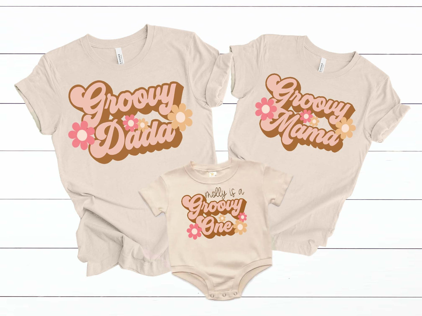 Groovy Family Shirts Groovy One Birthday Groovy Mom Groovy Dad Groovy Bro Groovy Sis Shirts - Squishy Cheeks