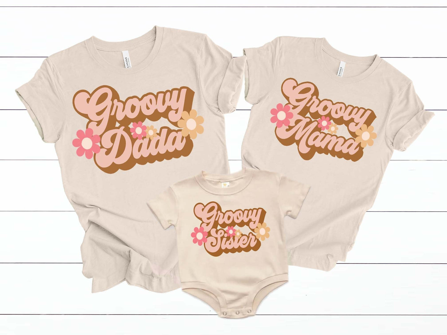 Groovy Family Shirts Groovy One Birthday Groovy Mom Groovy Dad Groovy Bro Groovy Sis Shirts - Squishy Cheeks