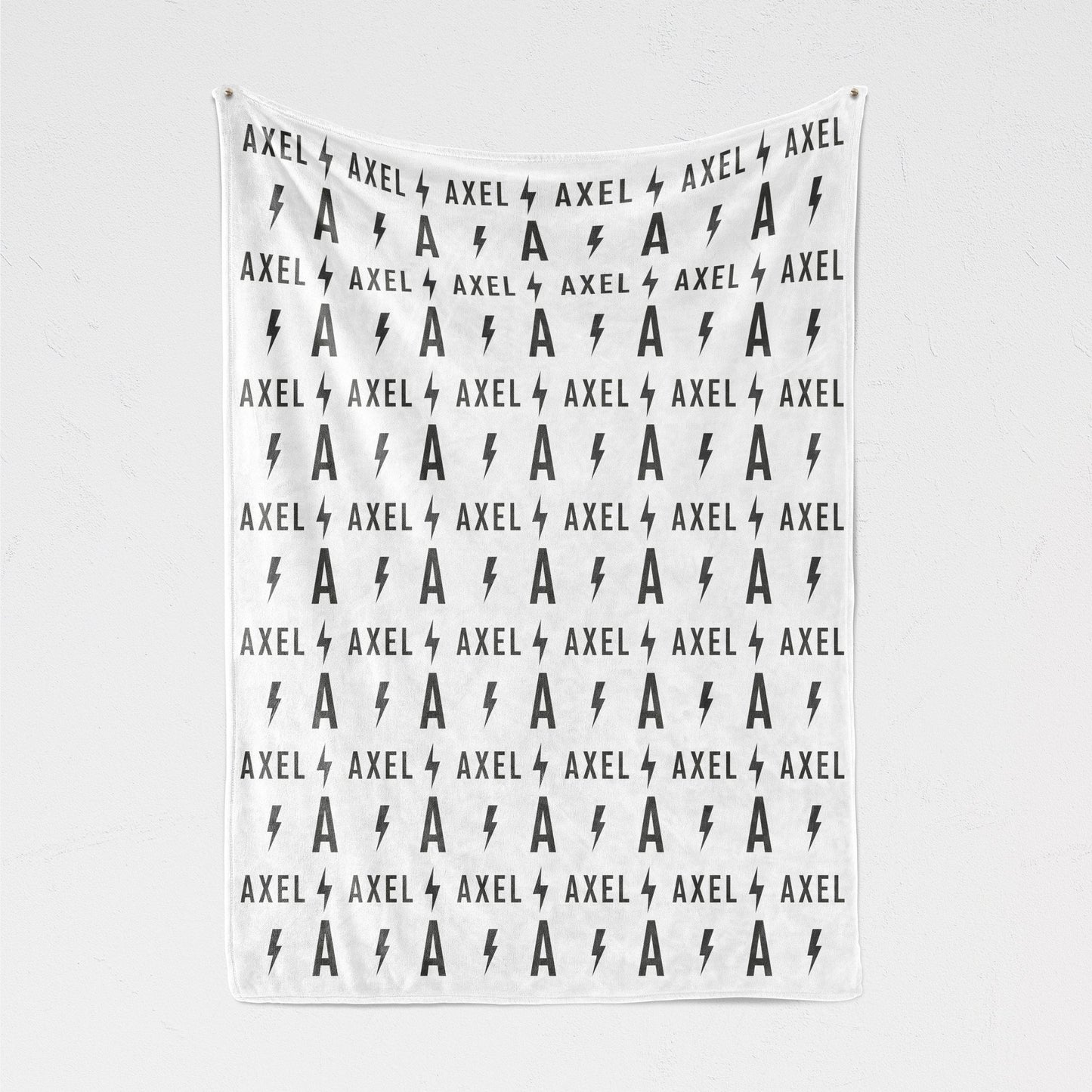 Lightning Bolt Baby Blanket Personalized Swaddle Blanket Baby Boy Rocker Nursery - Squishy Cheeks
