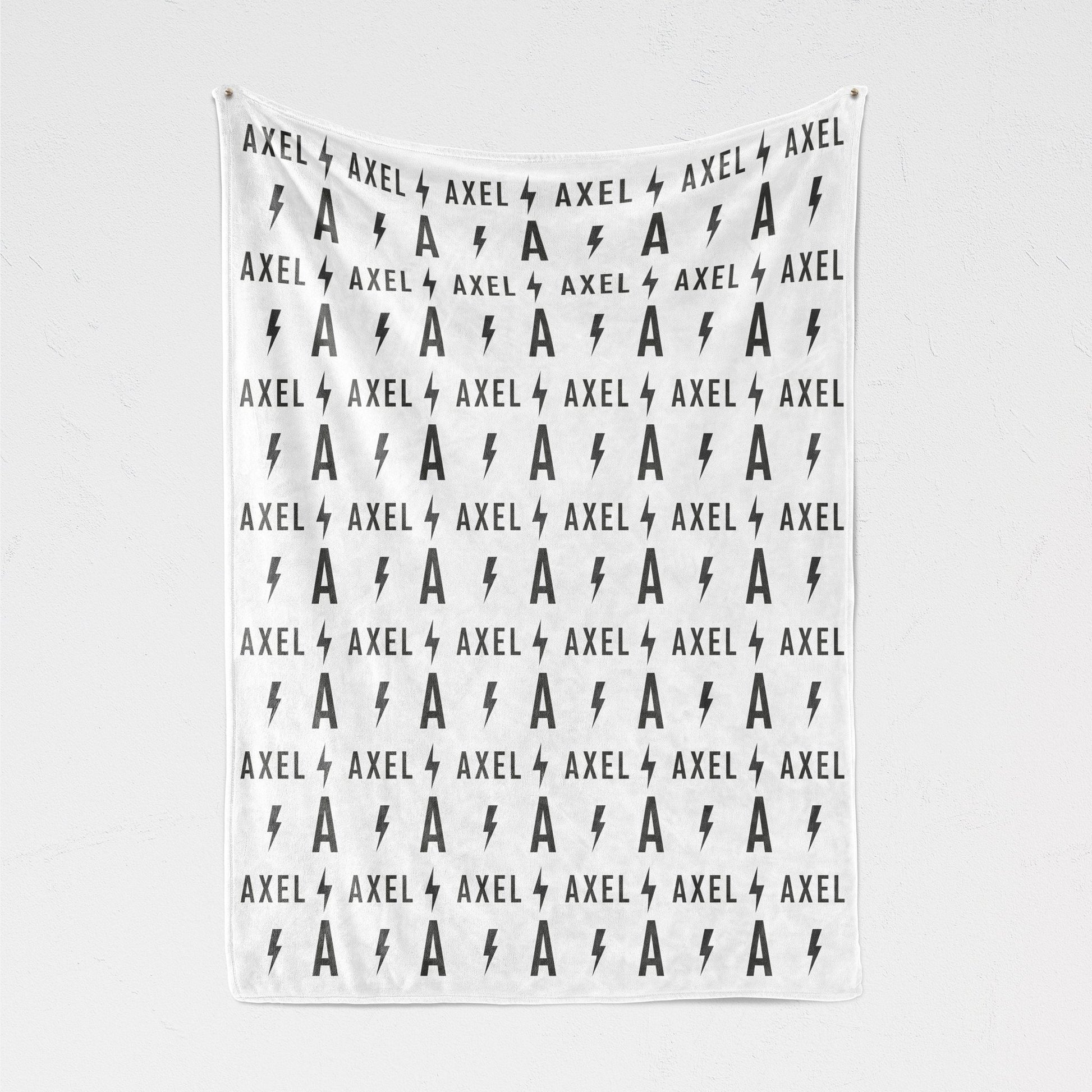 Lightning Bolt Baby Blanket Personalized Swaddle Blanket Baby Boy Rocker Nursery - Squishy Cheeks