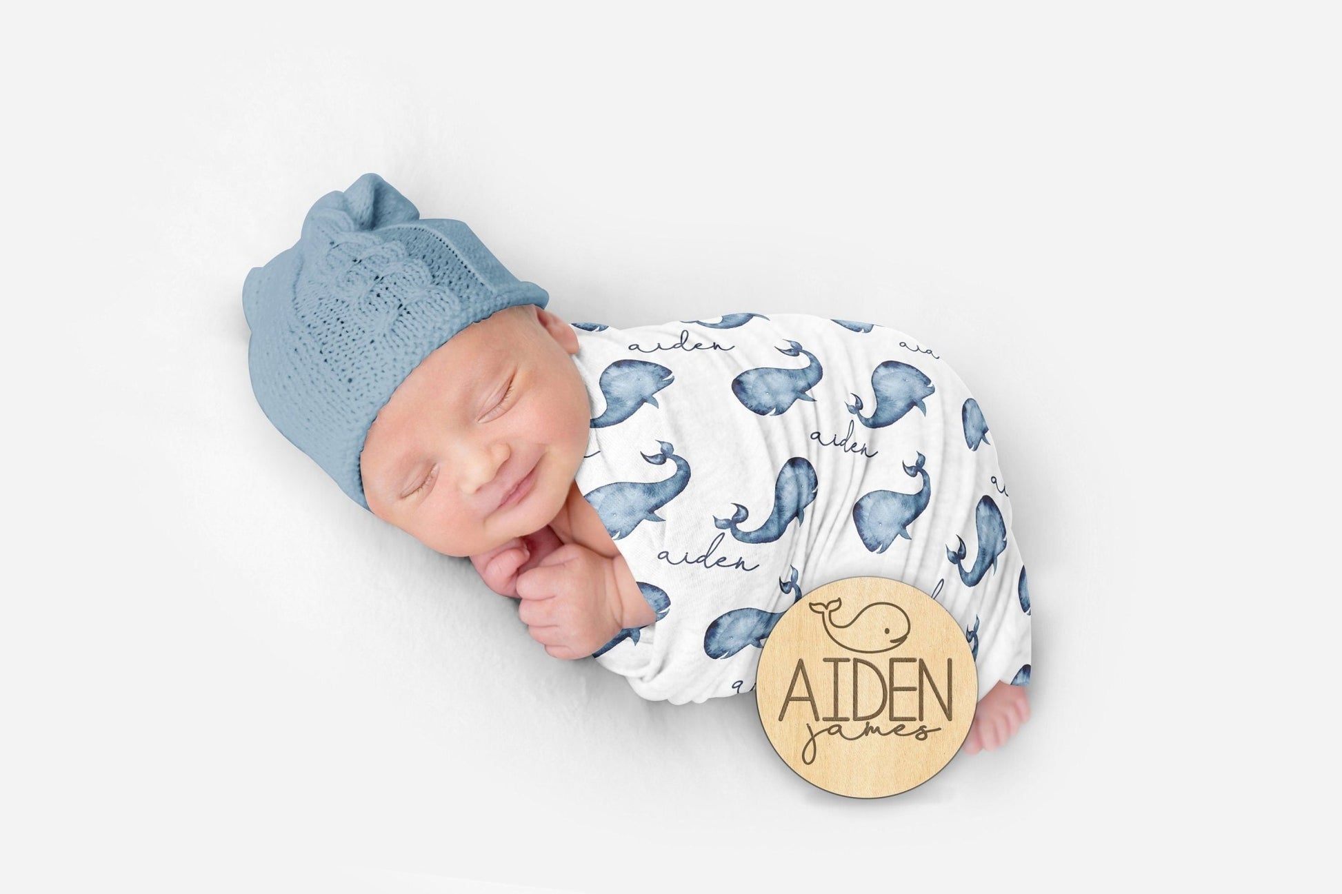 Personalized Whale Nautical Pillow Whale Nursery Baby Boy Blanket Pillow Set Baby Swaddle Nautical Baby Shower Gift Name Receiving Blanket - Squishy Cheeks