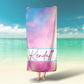 Pink and Blue Lover Tie Dye Personalized Beach Towel Custom Pool Towel with Name - Squishy Cheeks
