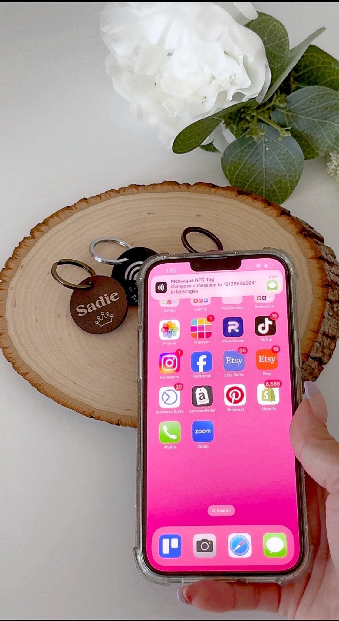 Smart Dog Tag Faux Leather Personalized Dog Tags Quiet Pet Tag Smart Cat Tag - Squishy Cheeks