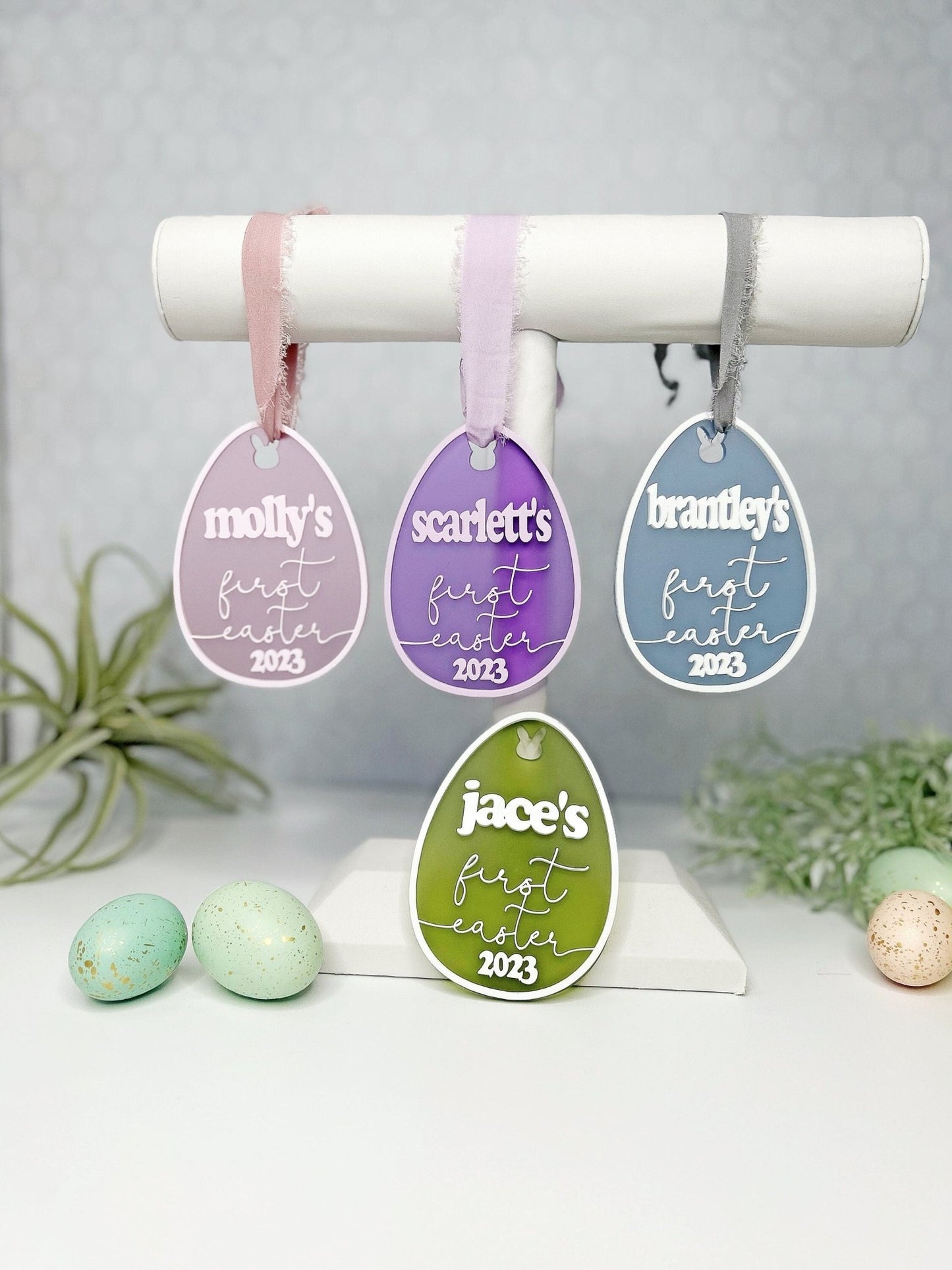 1st Easter Ornament Basket Name Tag - Squishy Cheeks