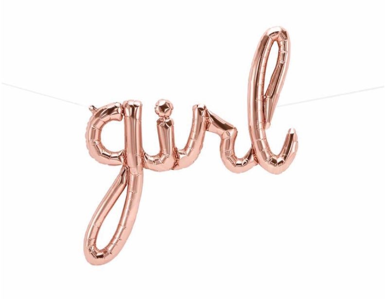 24" Rose Gold Girl Script Balloon - Squishy Cheeks