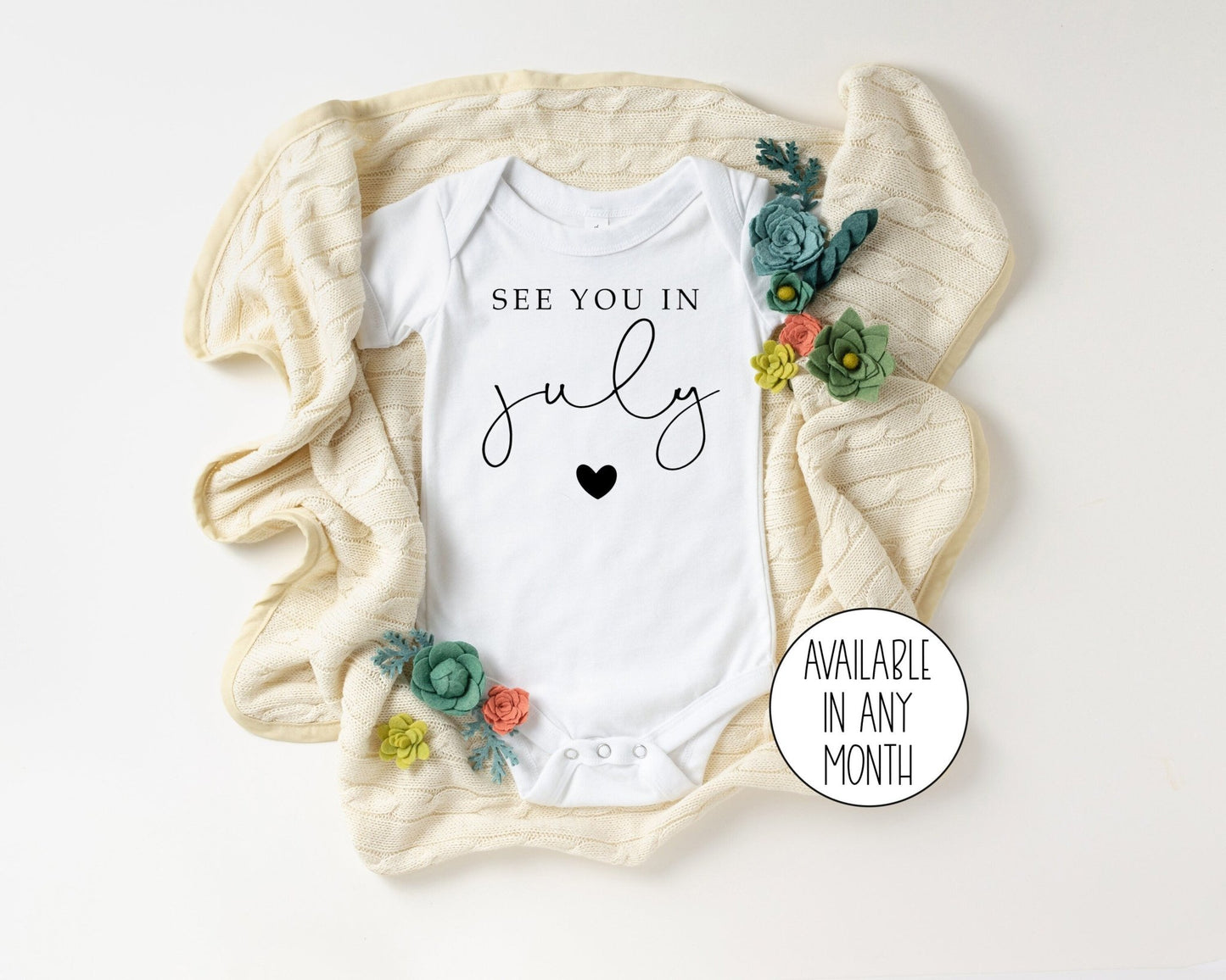 Baby Announcement Onesie® Pregnancy Announcement Onesie® Month Onesie® - Squishy Cheeks