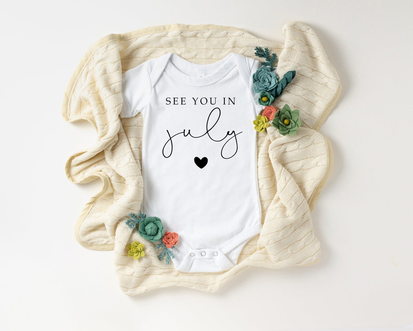 Baby Announcement Onesie® Pregnancy Announcement Onesie® Month Onesie® - Squishy Cheeks