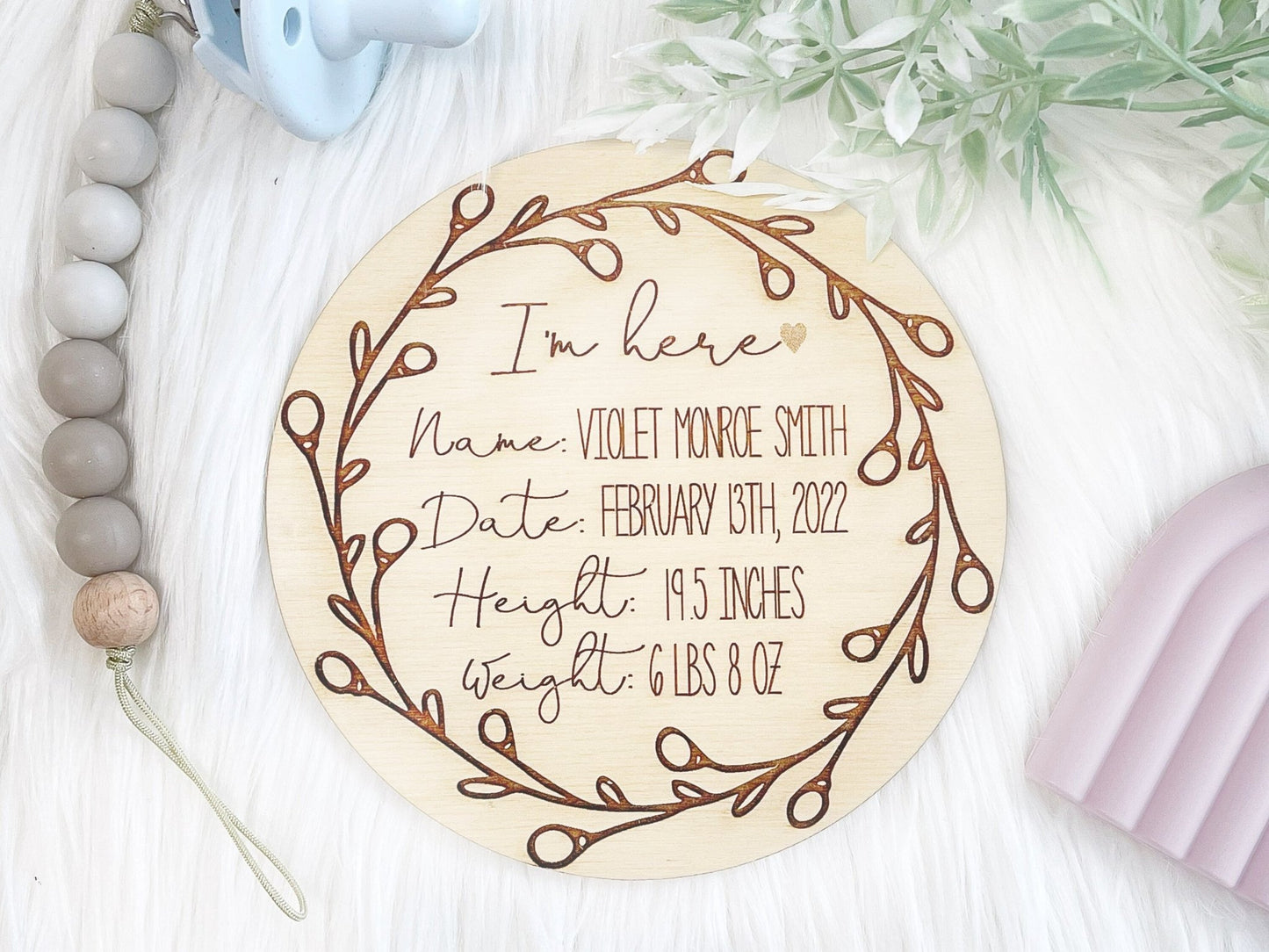 Baby Birth Stats Sign Baby Name Announcement Wood Baby Sign New Baby Stats - Squishy Cheeks