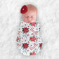 Baby Girl Christmas Poinsettia Blanket Personalize Baby Swaddle Baby Shower Gift Monogram Baby Blanket Name Blanket Receiving Blanket - Squishy Cheeks