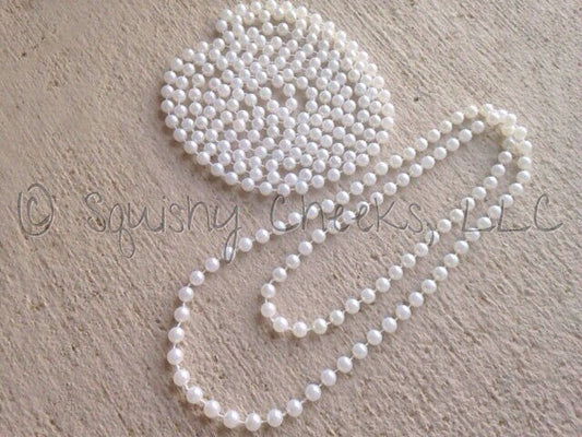 Baby Girls White Faux Pearl Necklace - Squishy Cheeks