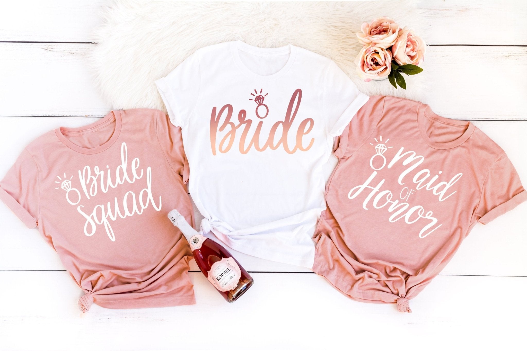 Bride Squad Bride And Bridesmaid Tank Tops Pink Maid Of Honor Tank