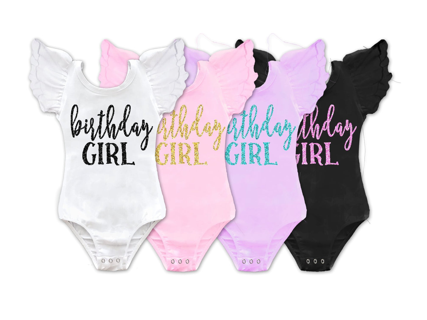 Birthday Girl Flutter Sleeve Bow Back Leotard - Squishy Cheeks