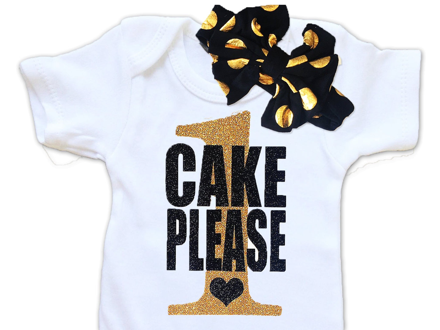 Black and Gold Cake Please Birthday Top - Squishy Cheeks