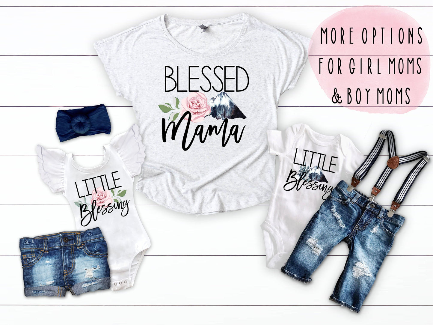 Blessed Mama Mother's Day Matching Shirts - Squishy Cheeks