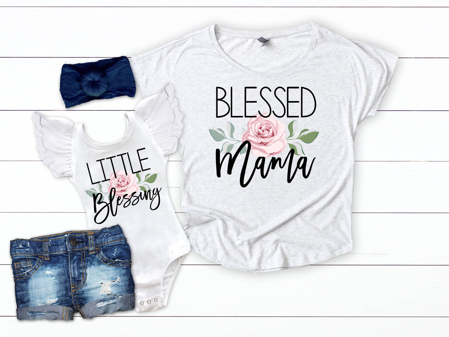 Blessed Mama Mother's Day Matching Shirts - Squishy Cheeks