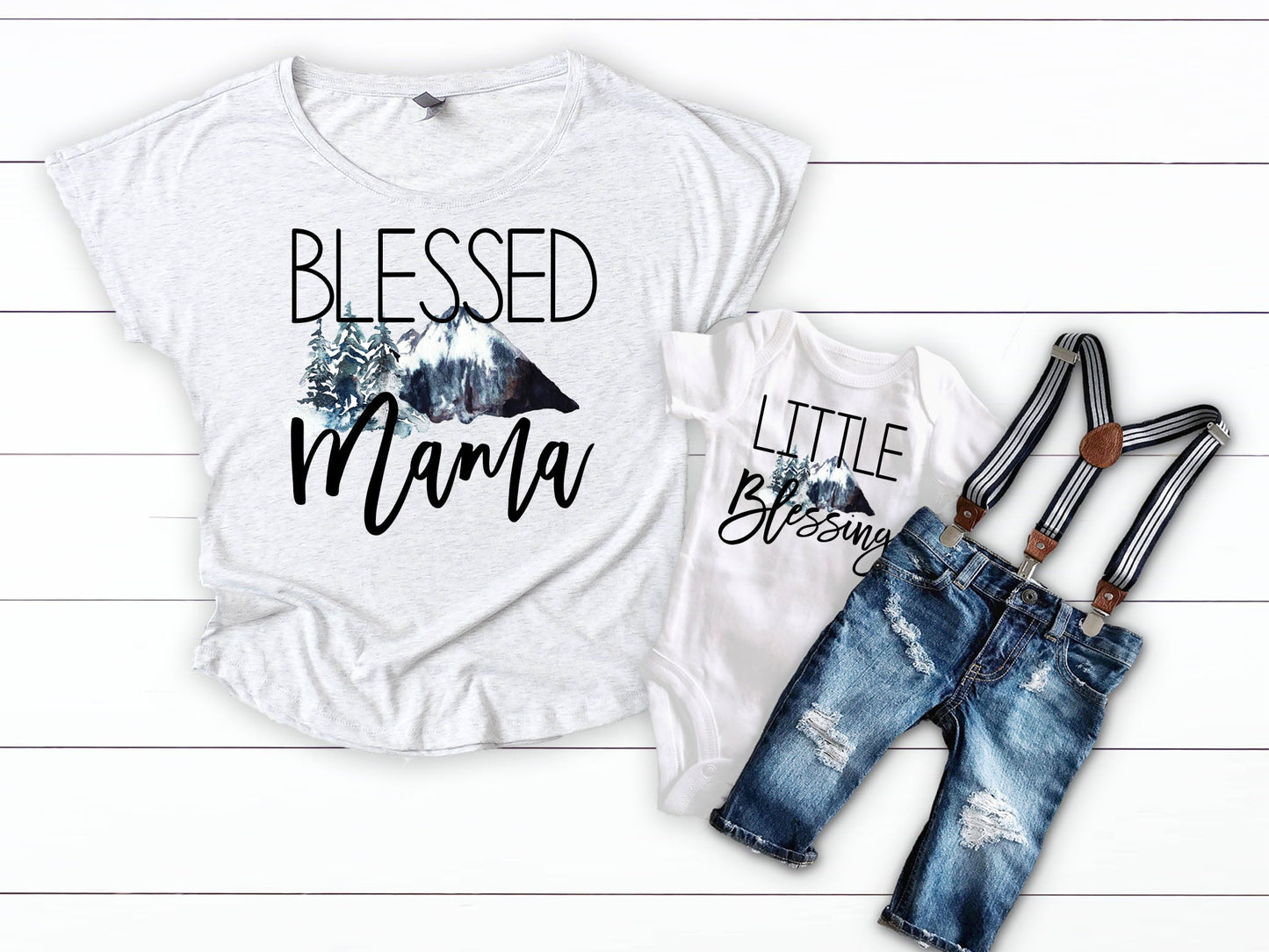Blessed Mama Mother's Day Matching Shirts - Squishy Cheeks