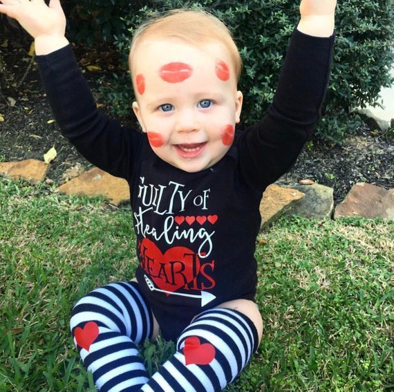 Boy's Guilty of Stealing Hearts Valentine's Day Outfit - Squishy Cheeks