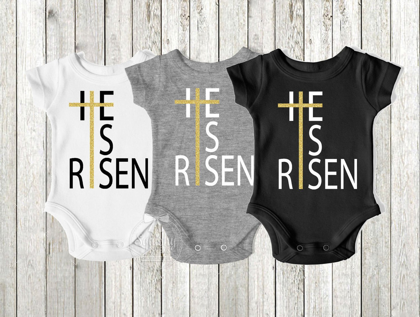 Boy's He Is Risen Easter Top - Squishy Cheeks