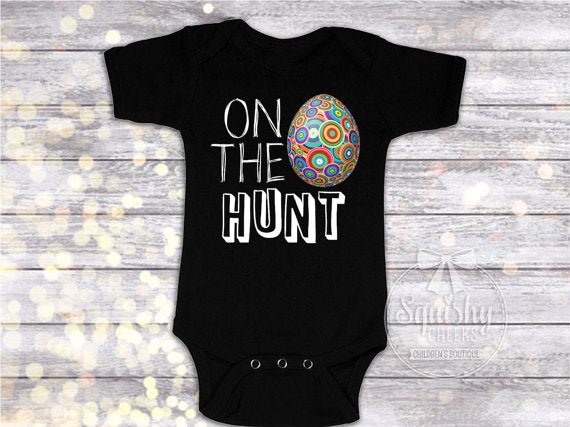 Boy's On The Hunt Easter Top - Squishy Cheeks