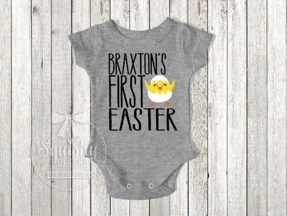 Boy's Personalized First Easter Outfit - Squishy Cheeks