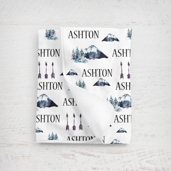 Boy's Personalized Forest Swaddle Blanket - Squishy Cheeks