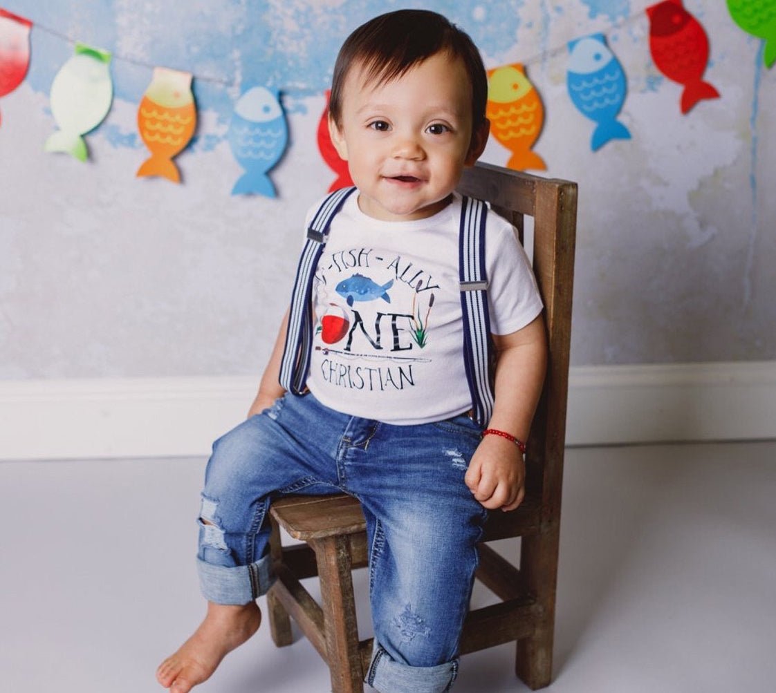 Boy's Personalized O-Fish-Ally One Fish Birthday Outfit