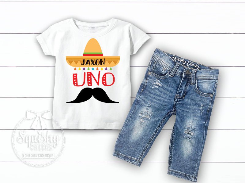 Boy's Personalized Uno Birthday Outfit - Squishy Cheeks