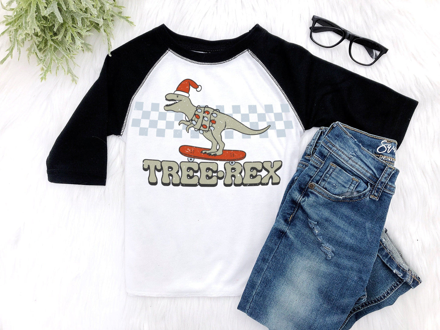 Boys Retro Christmas Shirt Tree Rex Dino Retro Christmas Vintage Shirt Baby Boy Christmas Hipster Toddler Christmas - Squishy Cheeks