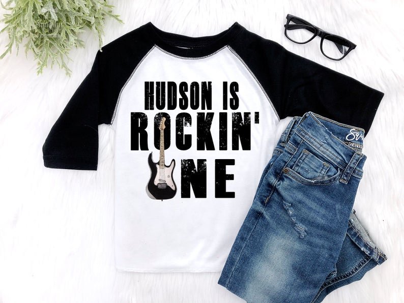 Boy's Rockin' One Rock n' Roll Birthday Outfit - Squishy Cheeks