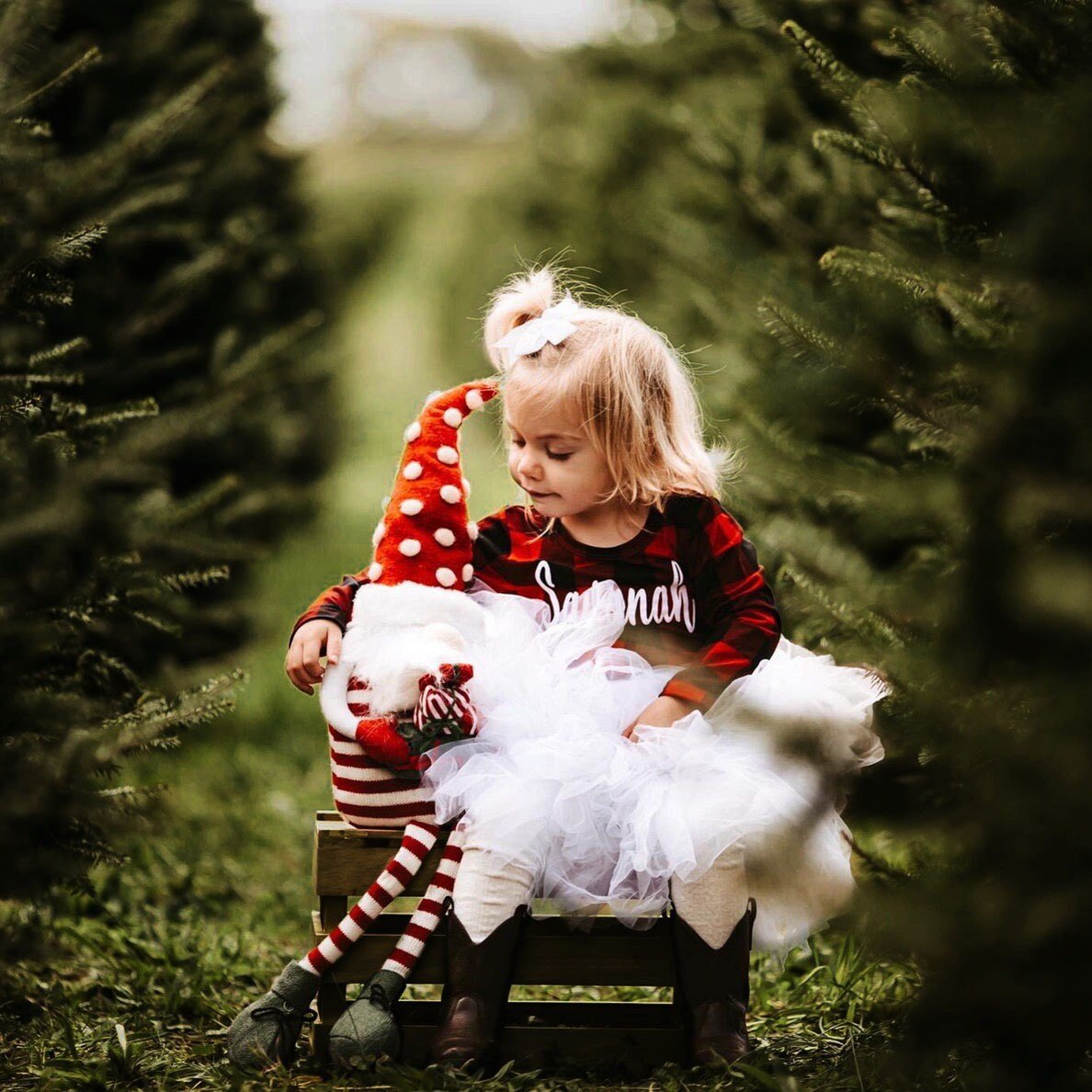 Buffalo Plaid Christmas Dress Fluffy Twirl Dress Personalized Girl Christmas Outfit Red Black Plaid Toddler Dress Sizes NB-10 - Squishy Cheeks