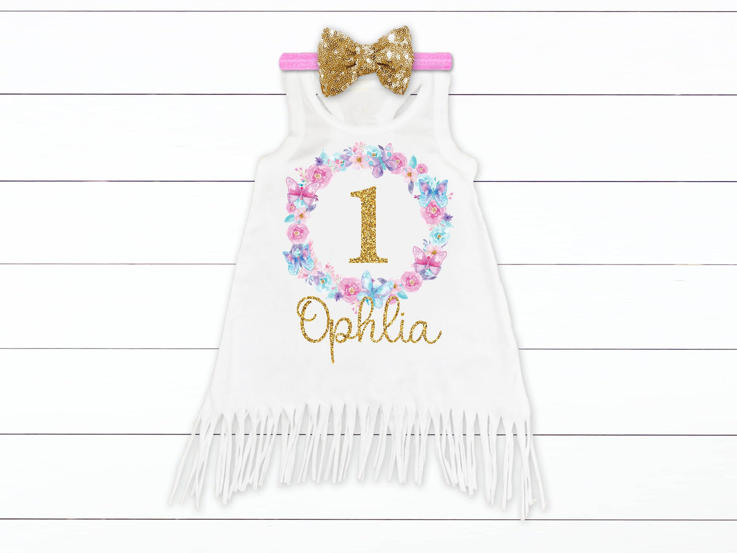 Butterfly Birthday Leotard or Fringe Dress - Squishy Cheeks