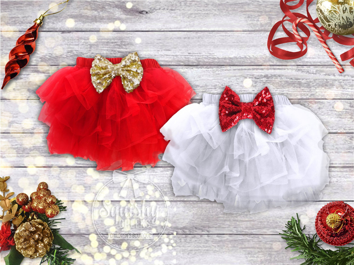 Christmas Chiffon Baby Bloomers - Squishy Cheeks