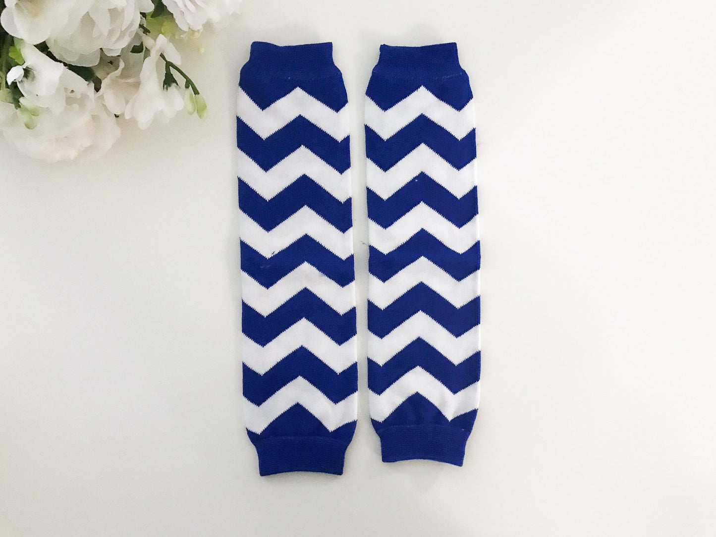 CLEARANCE Blue Chevron Leg Warmers - Squishy Cheeks
