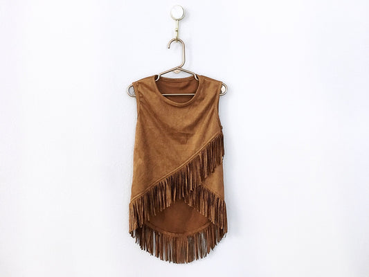 CLEARANCE Boho Suede Fringe Top - Squishy Cheeks