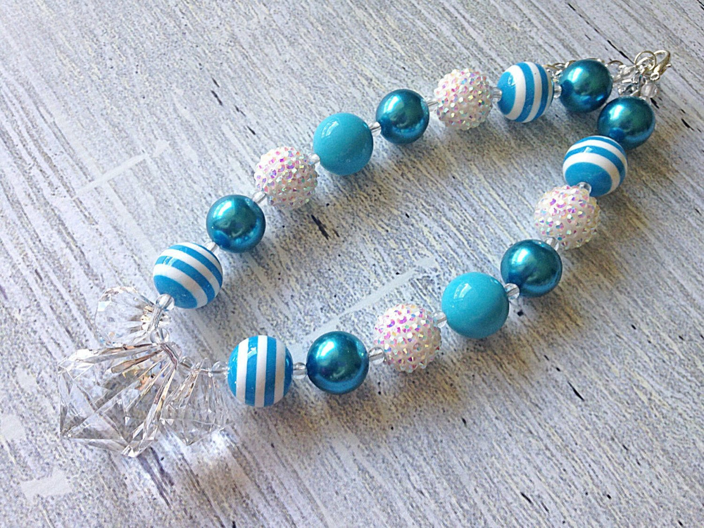 CLEARANCE Icicle Jewel Winter Wonderland Chunky Necklace - Squishy Cheeks
