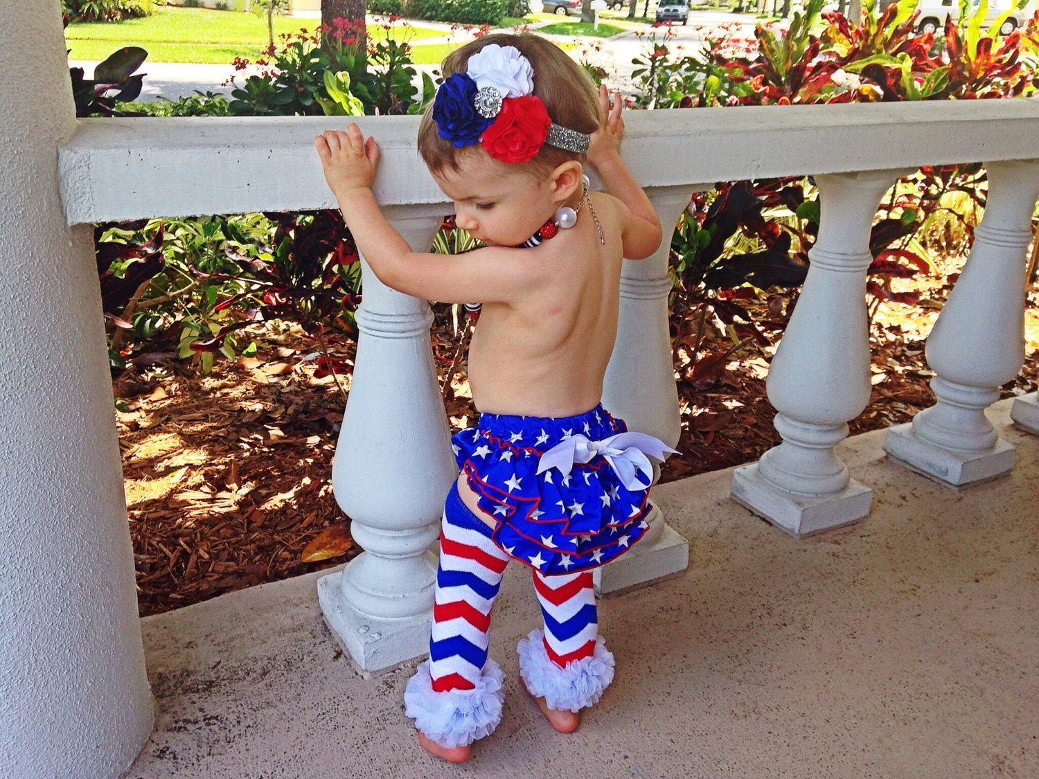 CLEARANCE Red, White, and Blue Chevron Leg Warmers - Squishy Cheeks