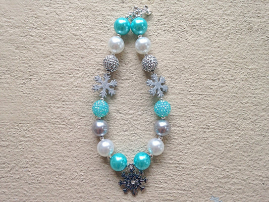 CLEARANCE Snowflake Winter Wonderland Bubble Necklace - Squishy Cheeks