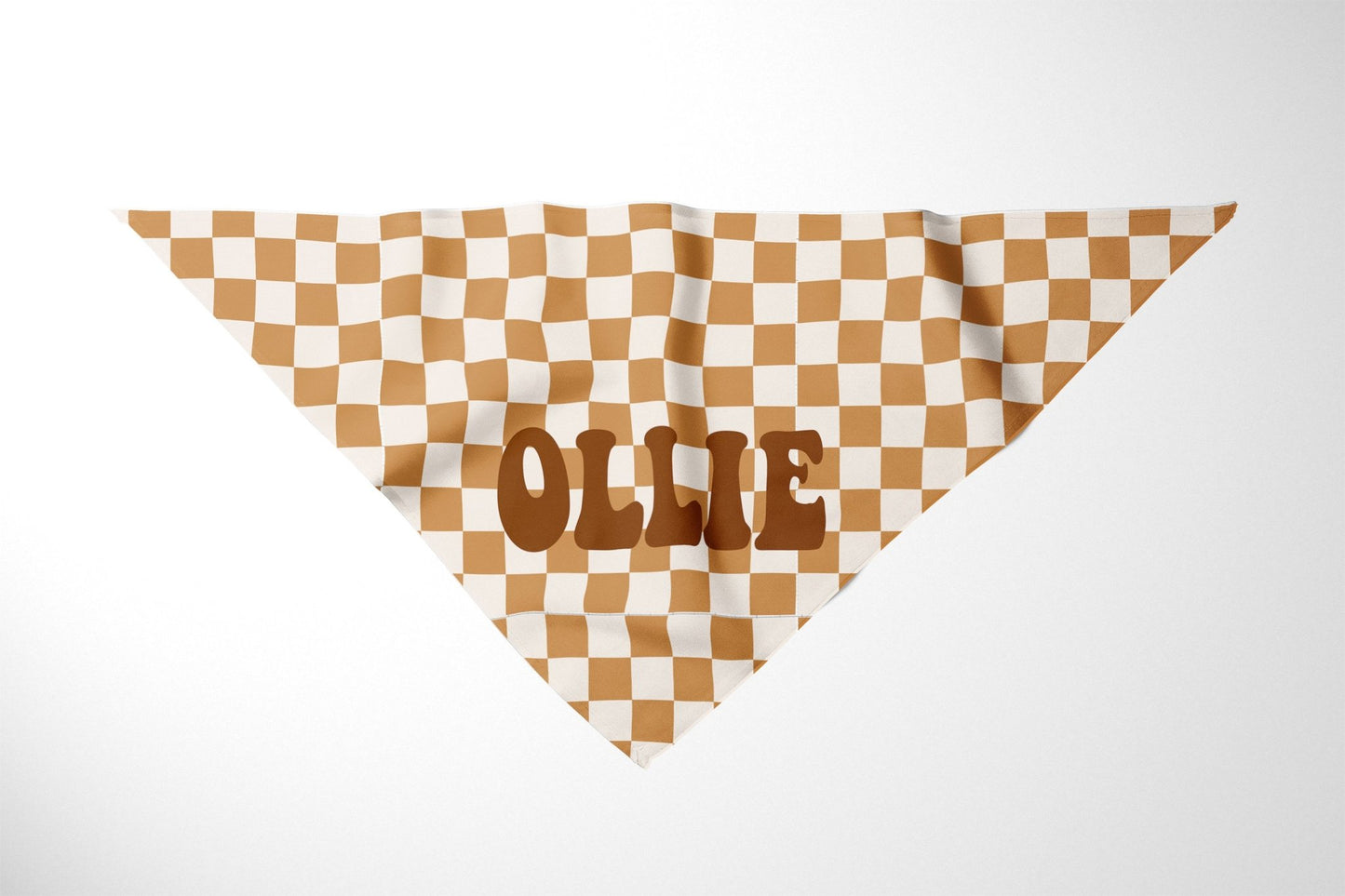 Custom Checkered Dog Bandana Personalize With Pets Name Tie On Dog Scarf - Squishy Cheeks