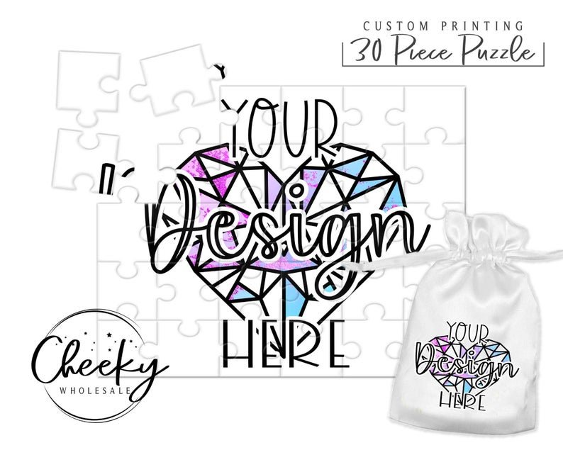 Custom Logo 30 Piece Puzzle 5 PIECE MINIMUM, Any Design of your choice - Squishy Cheeks